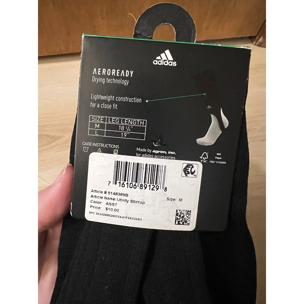 Adidas Utility Black Baseball‎ Stirrups Men's Size Medium New In Package